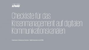 Krisenmanagement checkliste