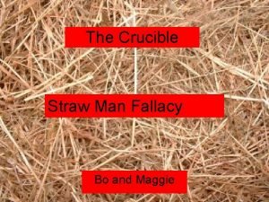 The Crucible Straw Man Fallacy Bo and Maggie