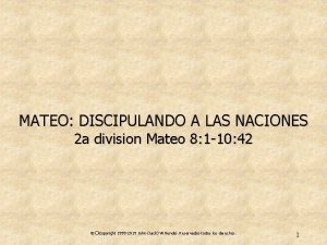 MATEO DISCIPULANDO A LAS NACIONES 2 a division