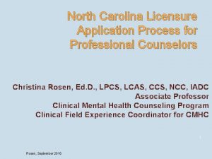 North carolina board of professional counselors
