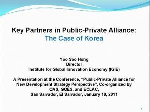 Key Partners in PublicPrivate Alliance The Case of