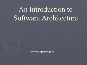 Introduction to software architecture