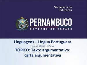 Linguagens Lngua Portuguesa Ensino Mdio 3 ano TPICO