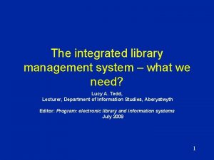 Talis library management system