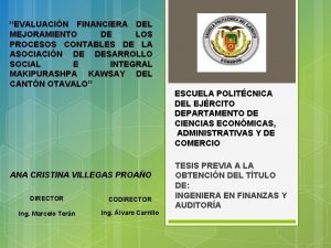 EVALUACIN FINANCIERA DEL MEJORAMIENTO DE LOS PROCESOS CONTABLES