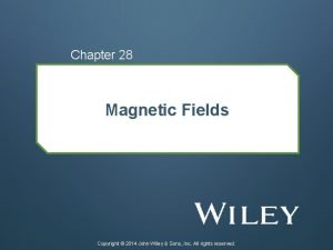 Chapter 28 Magnetic Fields Copyright 2014 John Wiley