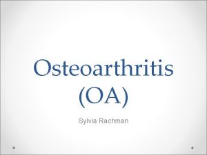 Radiologi osteoarthritis