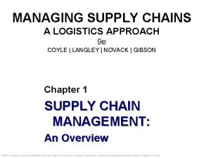 Managing supply chains a logistics approach