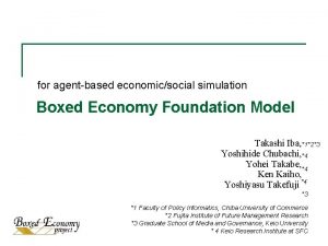 for agentbased economicsocial simulation Boxed Economy Foundation Model