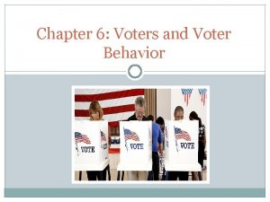 Chapter 6 Voters and Voter Behavior Section One