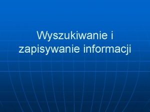 Wyszukiwanie informacji w internecie ćwiczenia