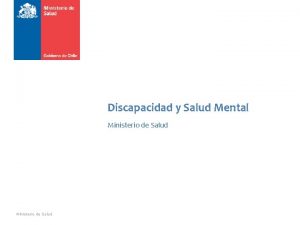 Discapacidad y Salud Mental Ministerio de Salud Artculo