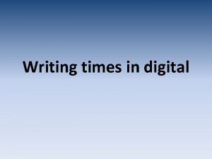 How to write digital time