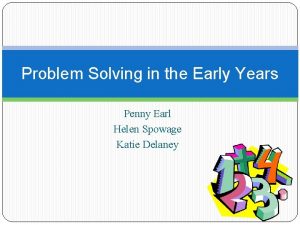 Problem solving in early years