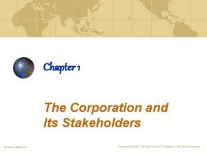 Chapter 1 The Corporation and Its Stakeholders Mc