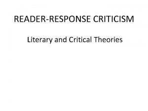 Reader response theory
