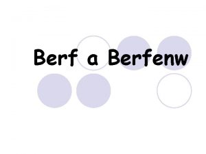 Beth yw berf
