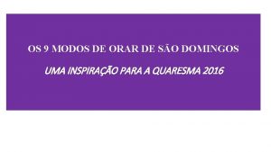 Modos de orar
