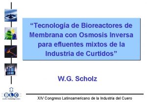 WORLD CLASS Tecnologa de Bioreactores de Membrana con