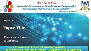 5 NANO 2020 International Conference on Nanoelectronics Nanophotonics