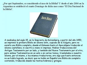 Porque septiembre es el mes de la biblia