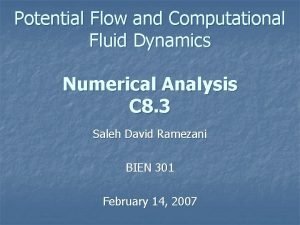 Potential Flow and Computational Fluid Dynamics Numerical Analysis