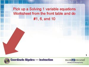 1 variable equations worksheet