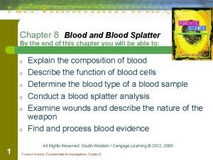 Chapter 8 Blood and Blood Splatter By the