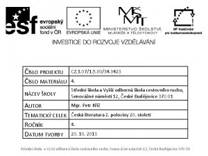 SLO PROJEKTU SLO MATERILU CZ 1 071 5