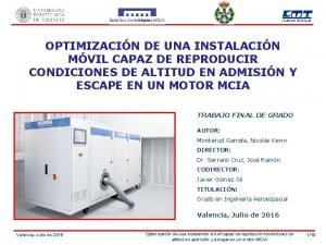 OPTIMIZACIN DE UNA INSTALACIN MVIL CAPAZ DE REPRODUCIR