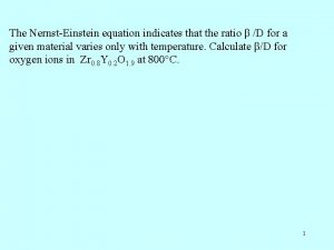 Nernst einstein equation