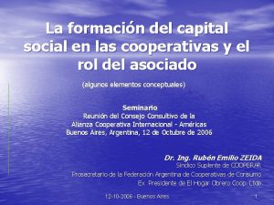 La formacin del capital social en las cooperativas