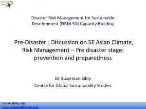 Disaster management and sustainable development