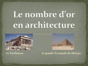 Nombre d'or architecture