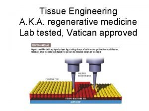 Tissue Engineering A K A regenerative medicine Lab