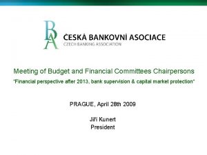 Meeting of Budget and Financial Committees Chairpersons Financial