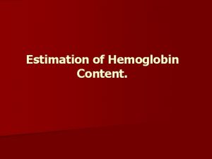 Haemoglobin estimation principle