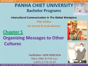 PANHA CHIET UNIVERSITY PUC Intercultural Communication Chapter 5