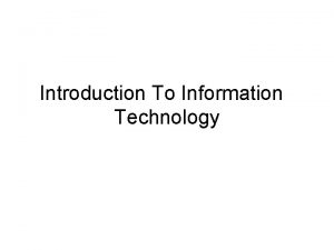 Defining information technology