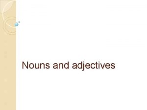 Noun groups