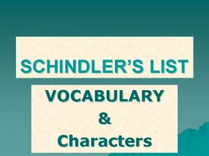 Schindler's list characters