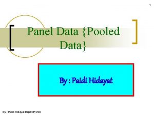 Pooled cross section adalah