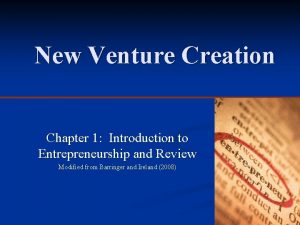 Creating and starting the venture