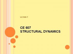 Structural dynamics syllabus
