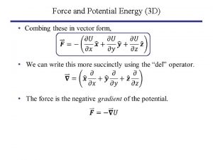 Force and potential energy