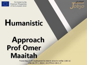 Humanistic Approach Prof Omer Maaitah Promoting youth employment Humanistic Approach Prof Omer Maaitah Promoting youth employment
