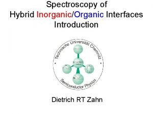 Spectroscopy of Hybrid InorganicOrganic Interfaces Introduction Dietrich RT