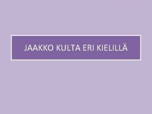 Jaakko kulta eri kielillä