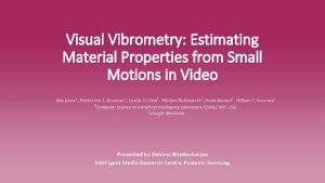 Visual vibrometry