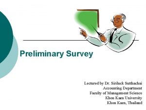 Preliminary survey audit